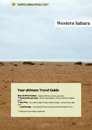 example page 0 from our offline Travel Guide for Western Sahara